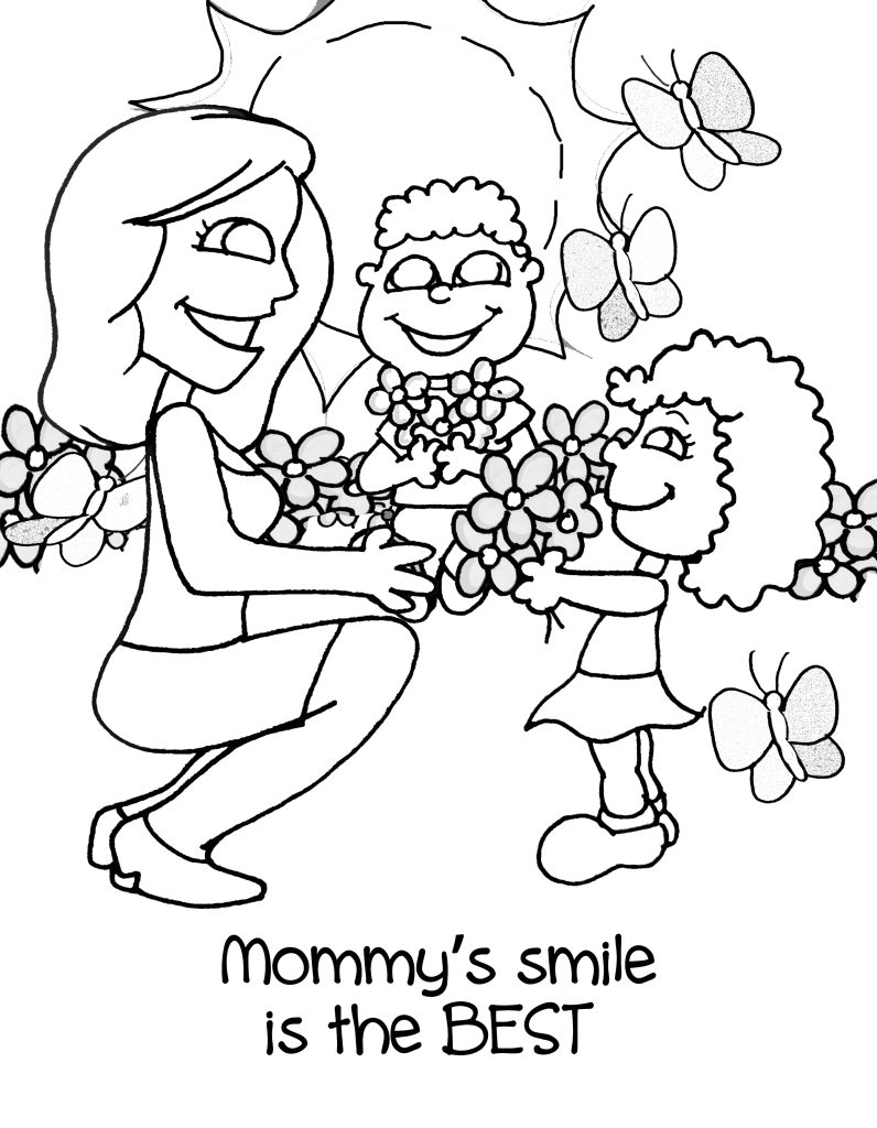Mommies Smile Is The Best Coloring Page