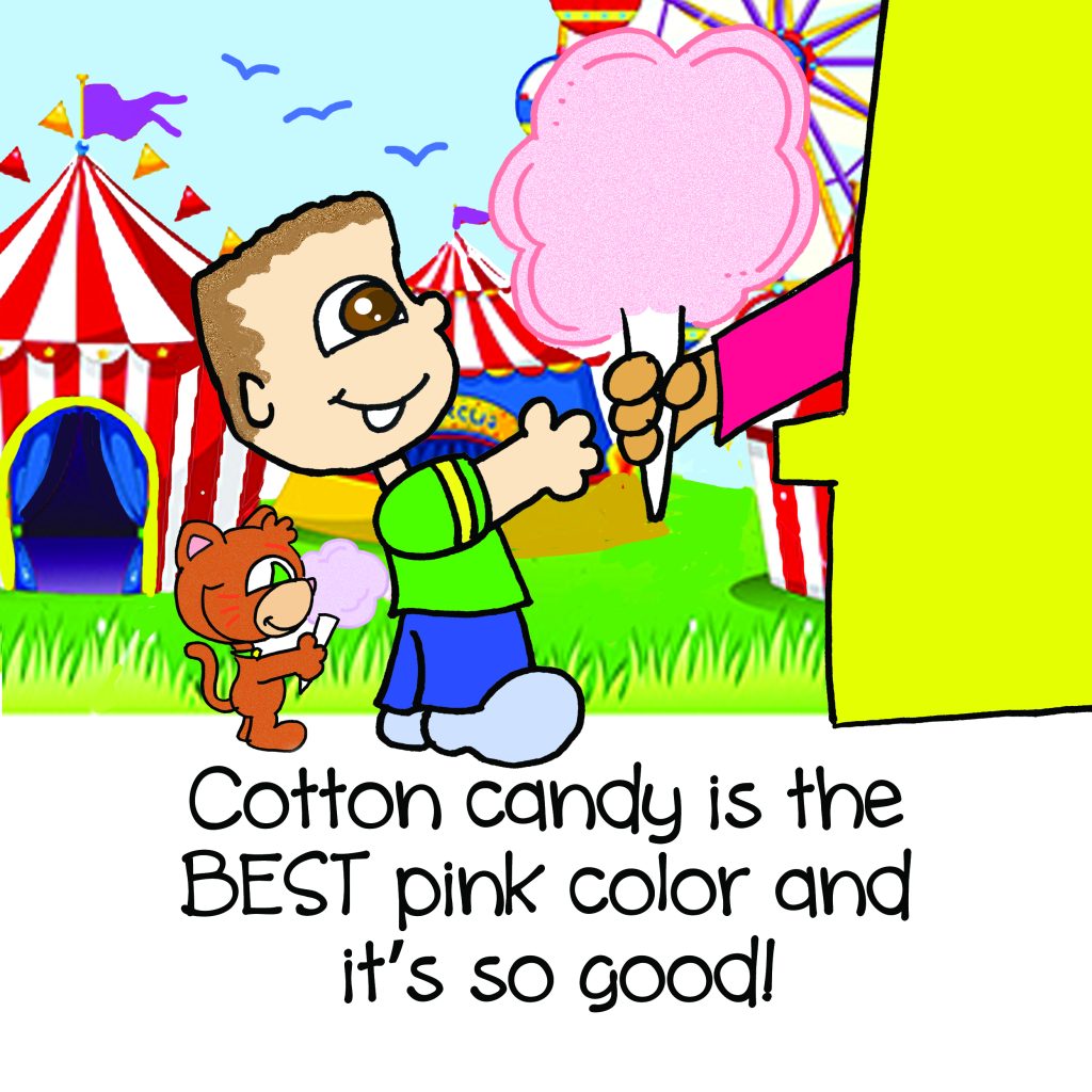 Happy kid with cotton candy at the fair from thebestofbooks.com
